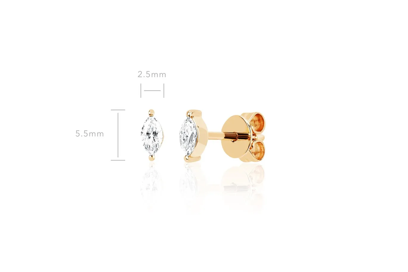 Diamond Marquis Stud Earring