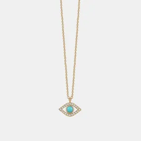 Diamond Turquoise Evil Eye Necklace