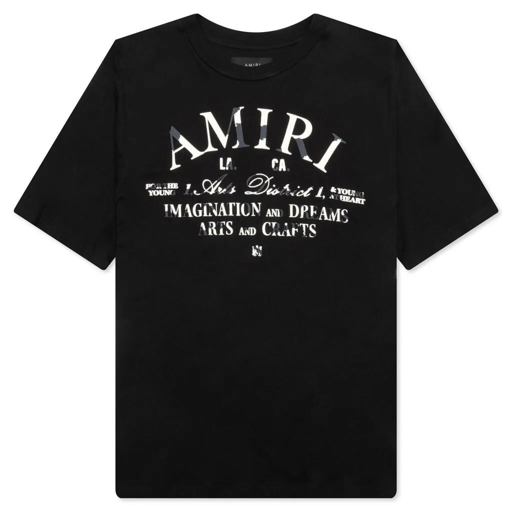 Distressed Arts District Tee - Black