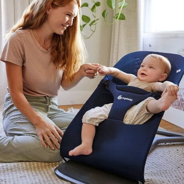 Ergobaby Evolve Bouncer with Toy Bar - Midnight Blue