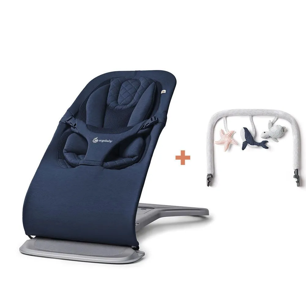 Ergobaby Evolve Bouncer with Toy Bar - Midnight Blue