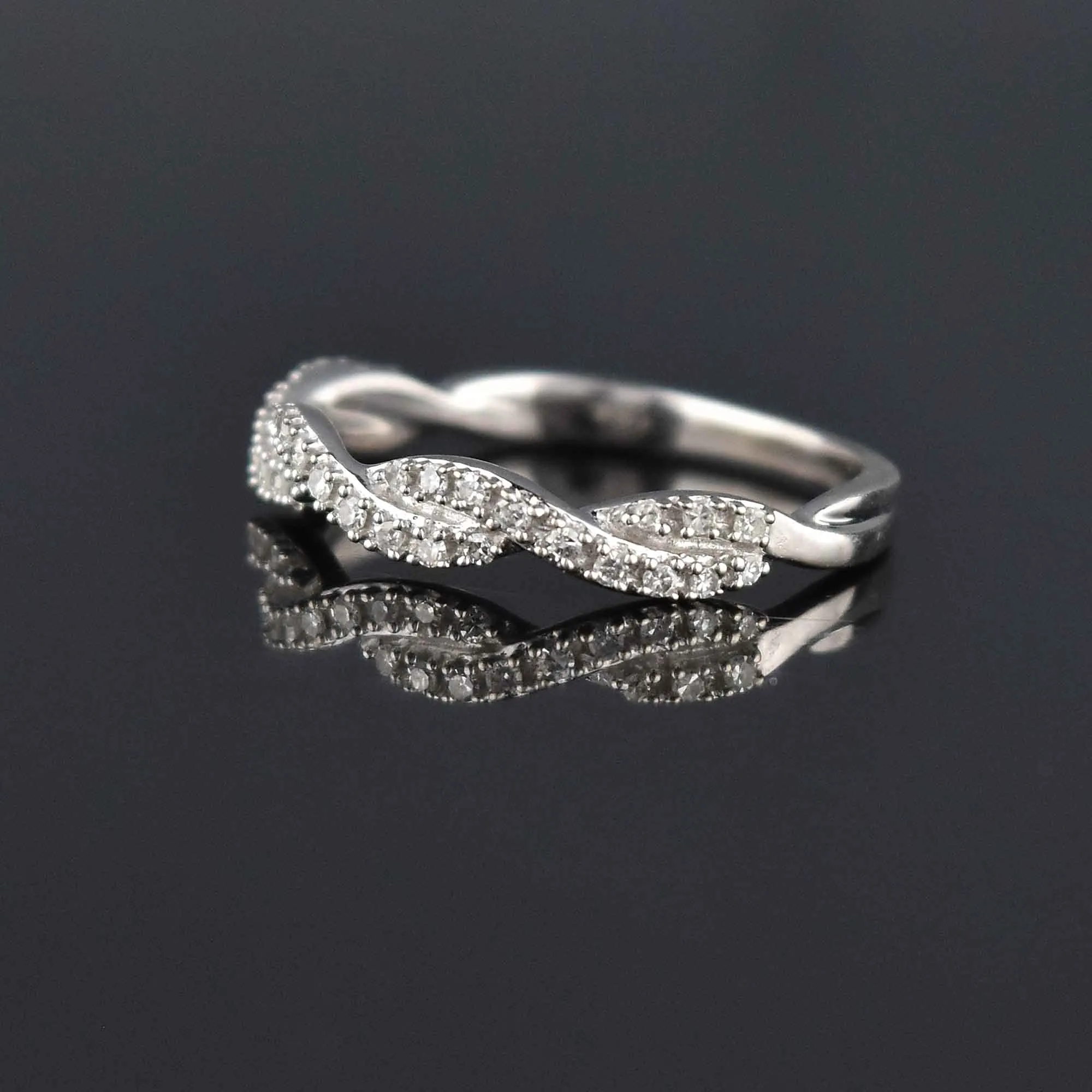 Estate Diamond Eternity Band Ring in 10K White Gold