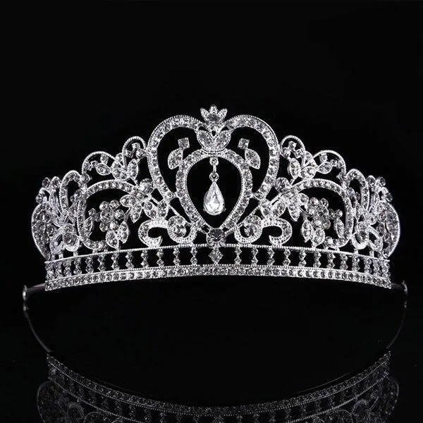 European Silver Crystal Tiaras and Crowns for Wedding or Prom