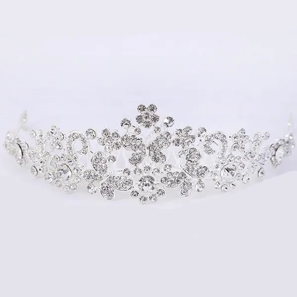 European Silver Crystal Tiaras and Crowns for Wedding or Prom