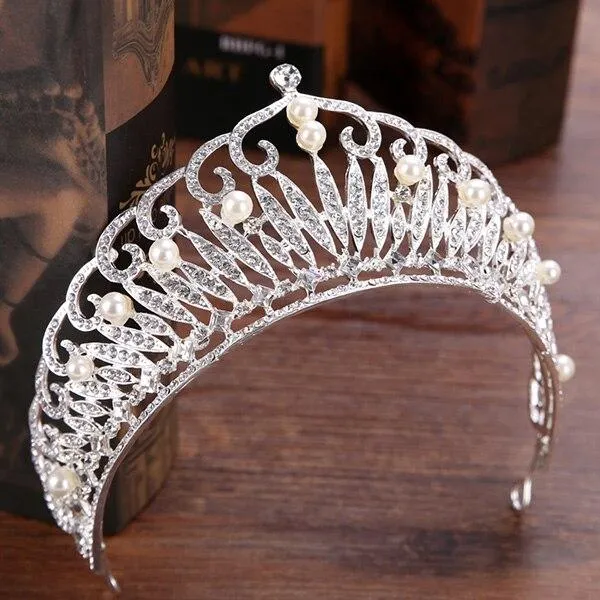 European Silver Crystal Tiaras and Crowns for Wedding or Prom