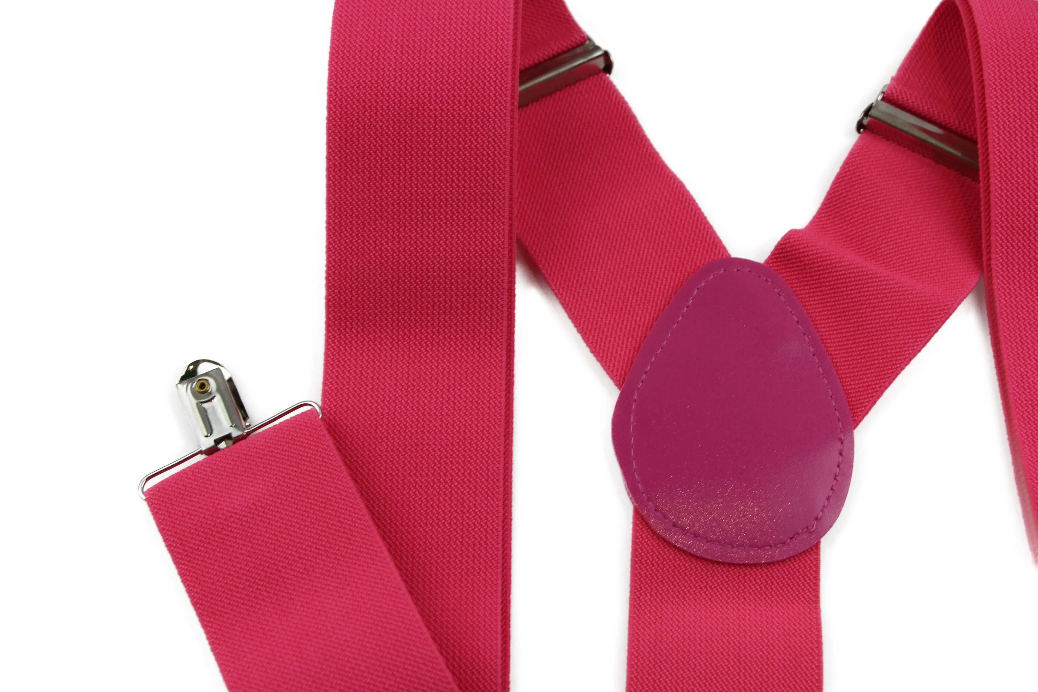 Extra Wide Heavy Duty Adjustable 120cm Pink Adult Mens Suspenders