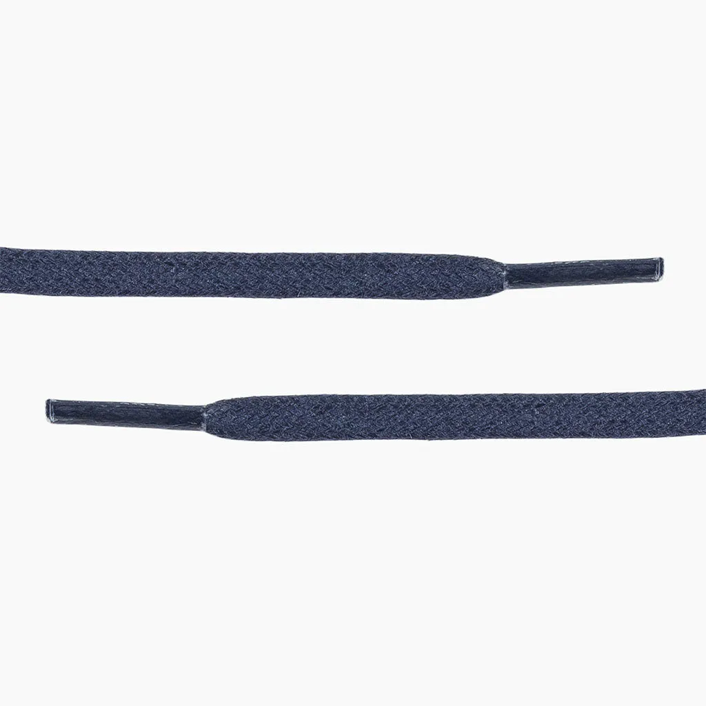 Flat Waxed Cotton Laces | Blue