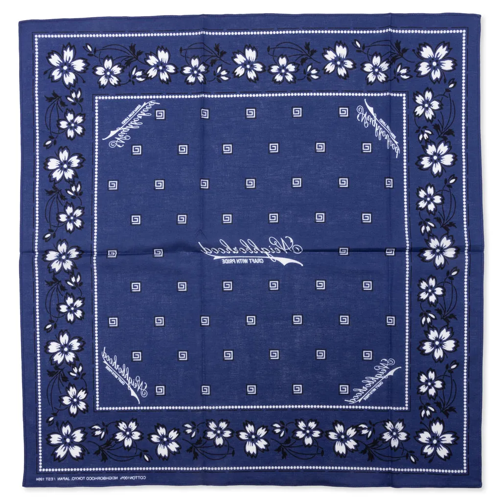 Flower Bandana - Navy