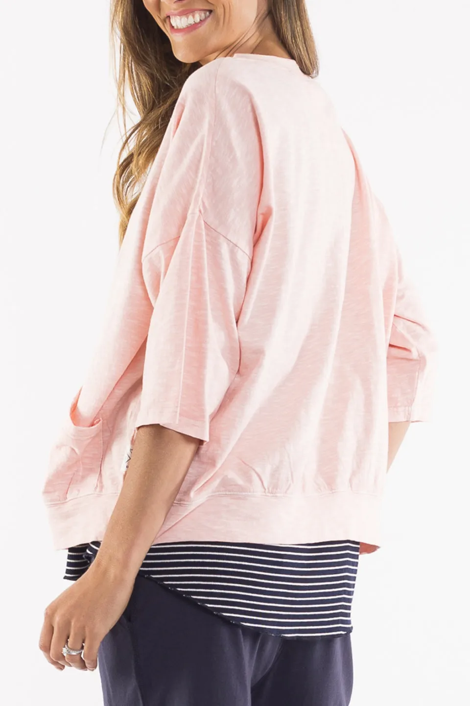 Fundamental Mazie Impatience Pink Crop Sleeve Sweatshirt