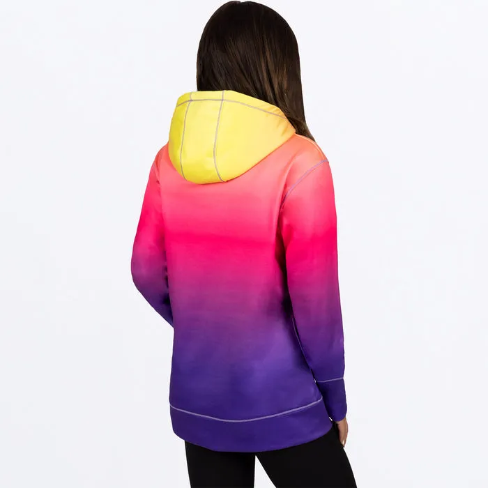 FXR Women's Podium Tech Pullover Fleece Neon Fusion