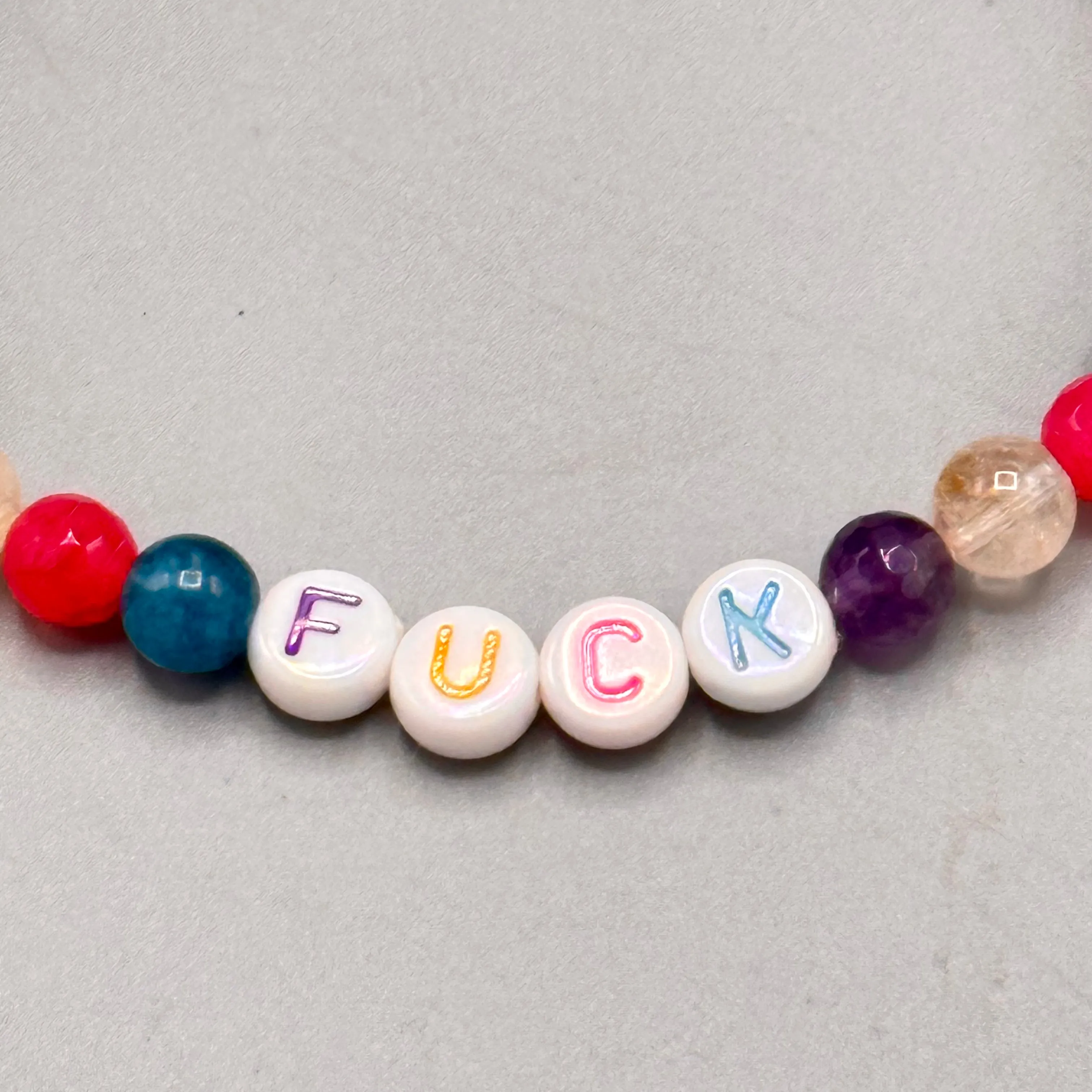 Gemstone “Fuck” Bracelet