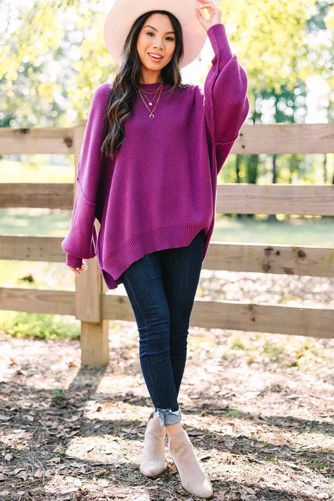 Give You Joy Magenta Purple Dolman Sweater