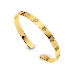 Gracewear Shield Embossed Bangle  - Gold