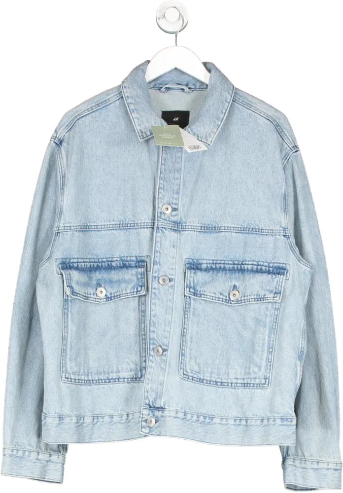 H&M Blue Oversized Denim Jacket UK L