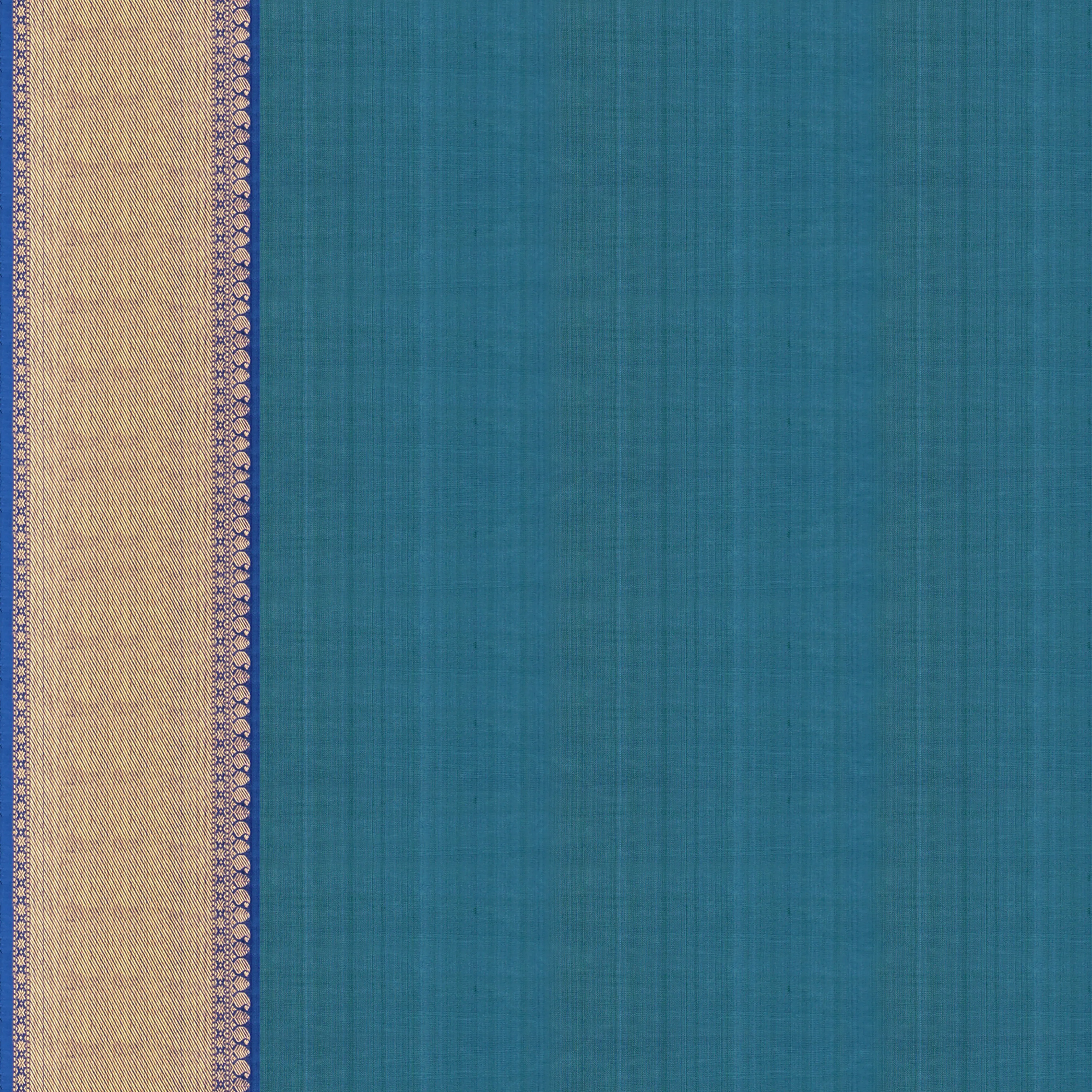 Handwoven Blue Kanjivaram Silk Saree - 1937T009037DSC