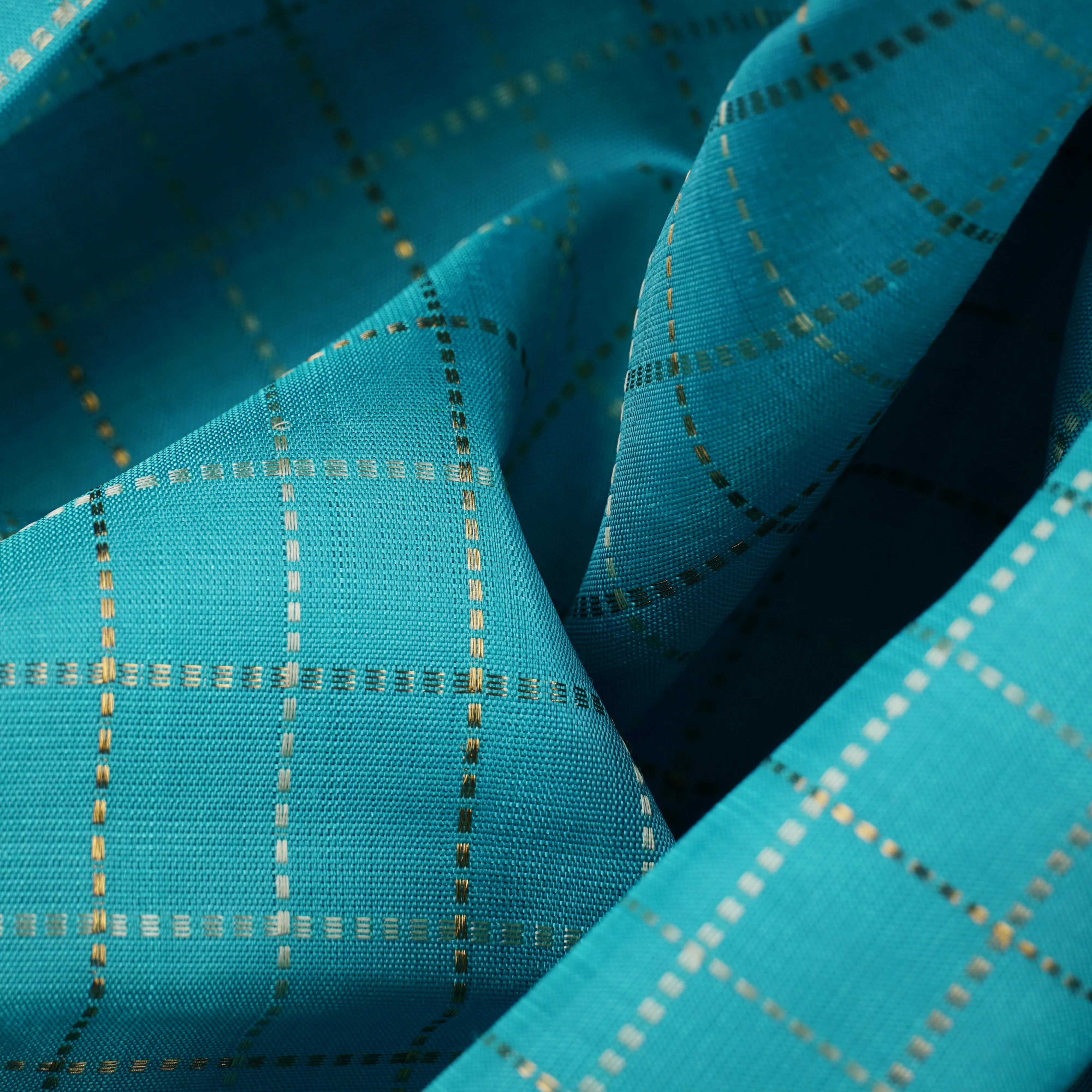 Handwoven Blue Kanjivaram Silk Saree - 1937T009037DSC