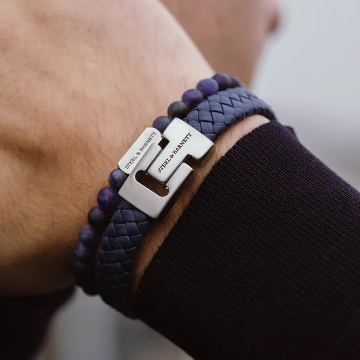 Harrison Nappa Leather Bracelet Blue