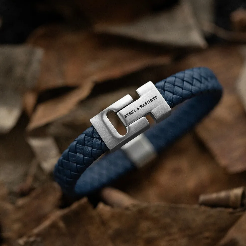 Harrison Nappa Leather Bracelet Blue