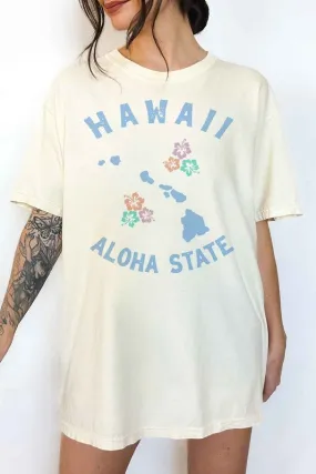 HAWAII ALOHA STATE OVERSIZED GRAPHIC TEE