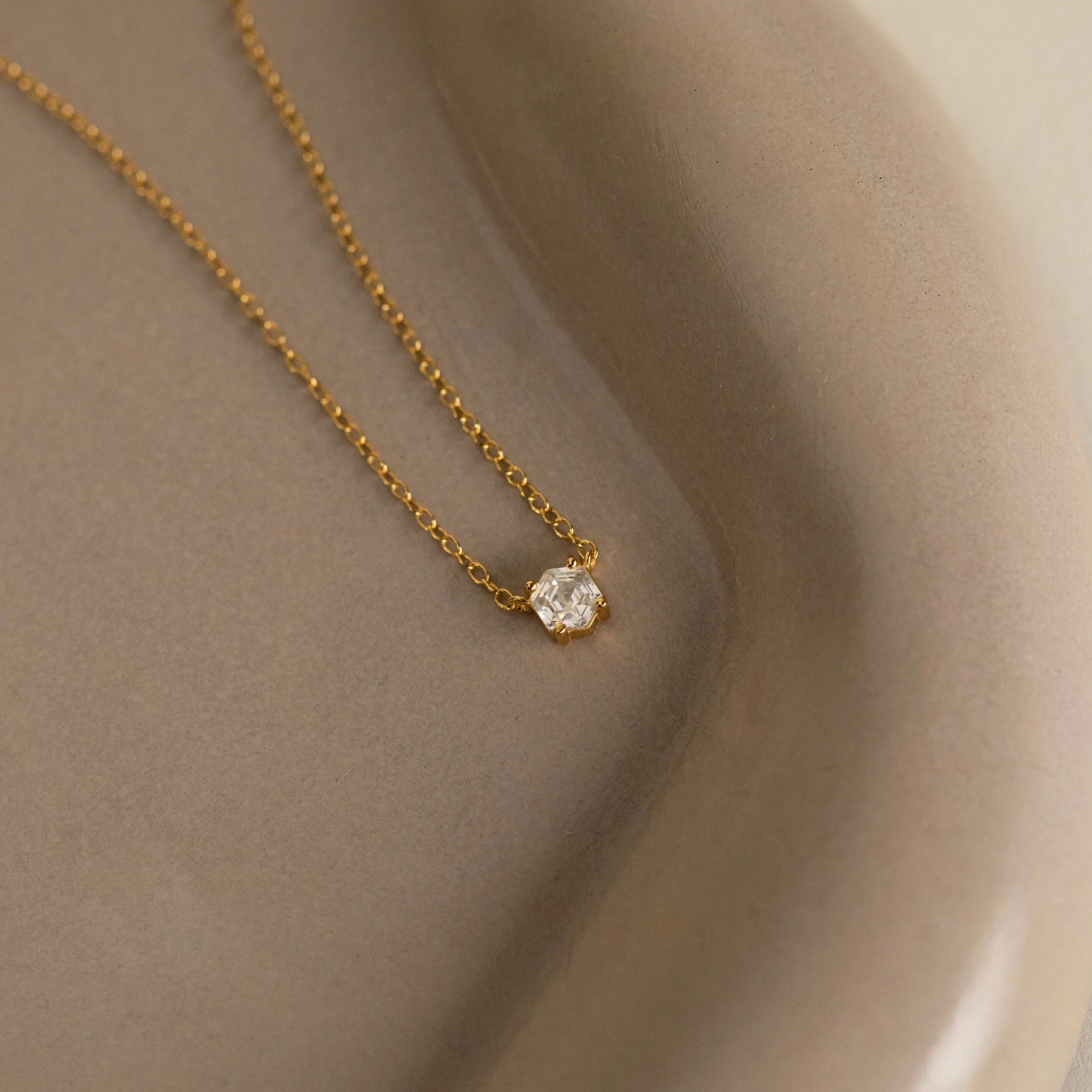 Hexagon Diamond Necklace