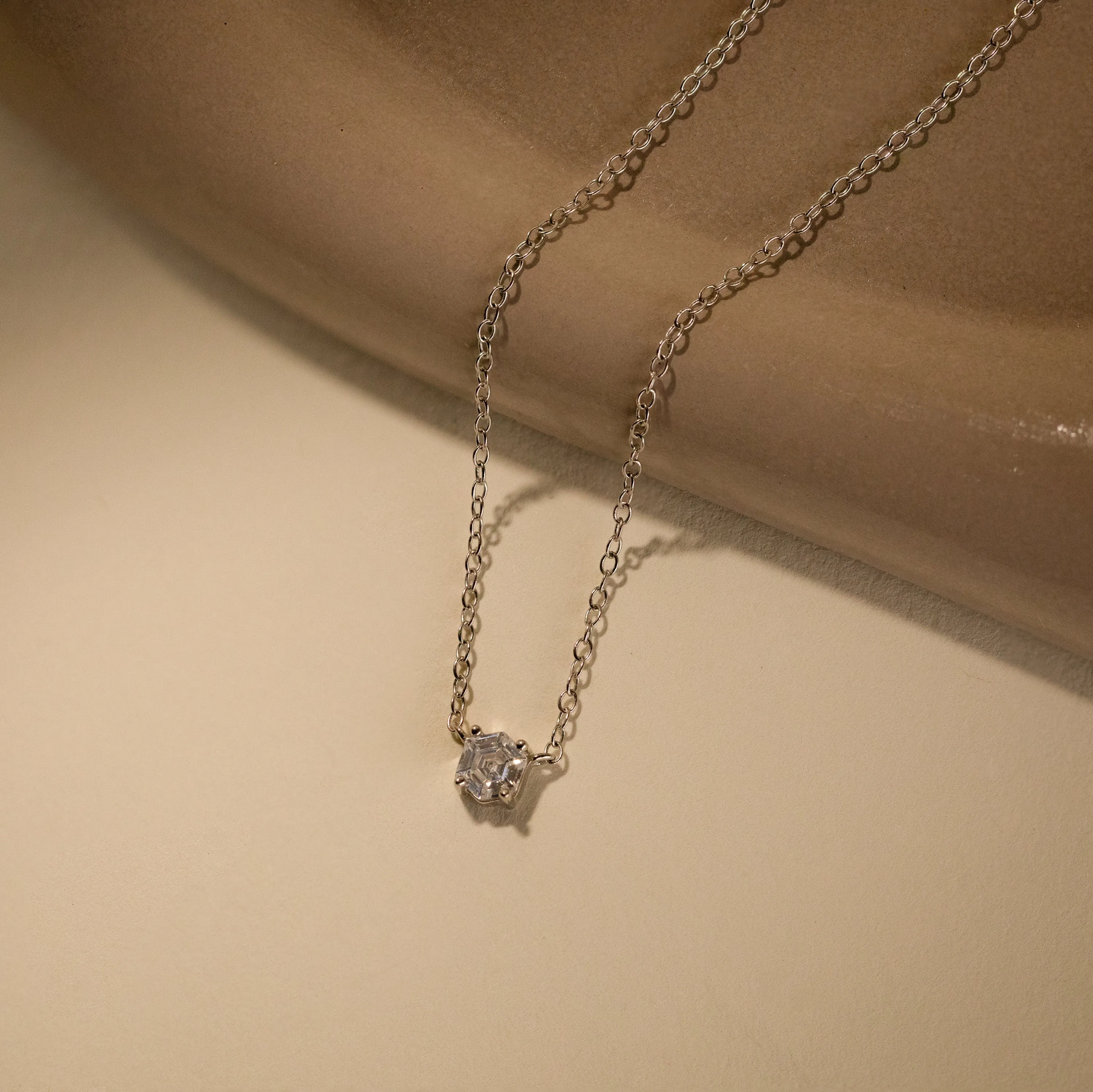 Hexagon Diamond Necklace