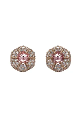 Hexagon Diamond Stud Earrings