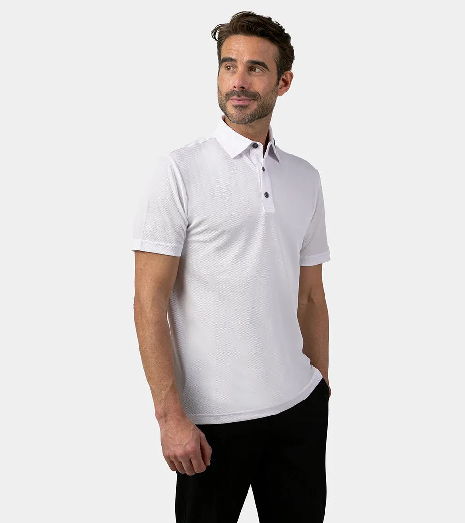 HONEYCOMB POLO - WHITE