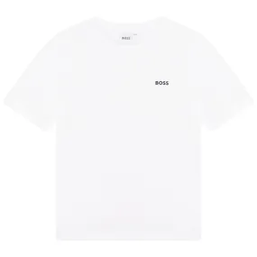 Hugo Boss Boys White Basic T-Shirt w/Logo _ J25P23-10P