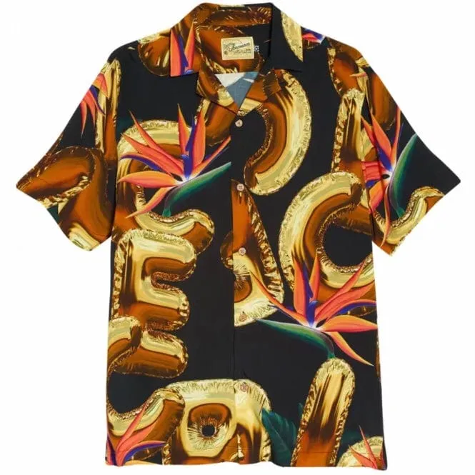 Ice Cream Float On SS Woven Shirt (Black) 421-3600