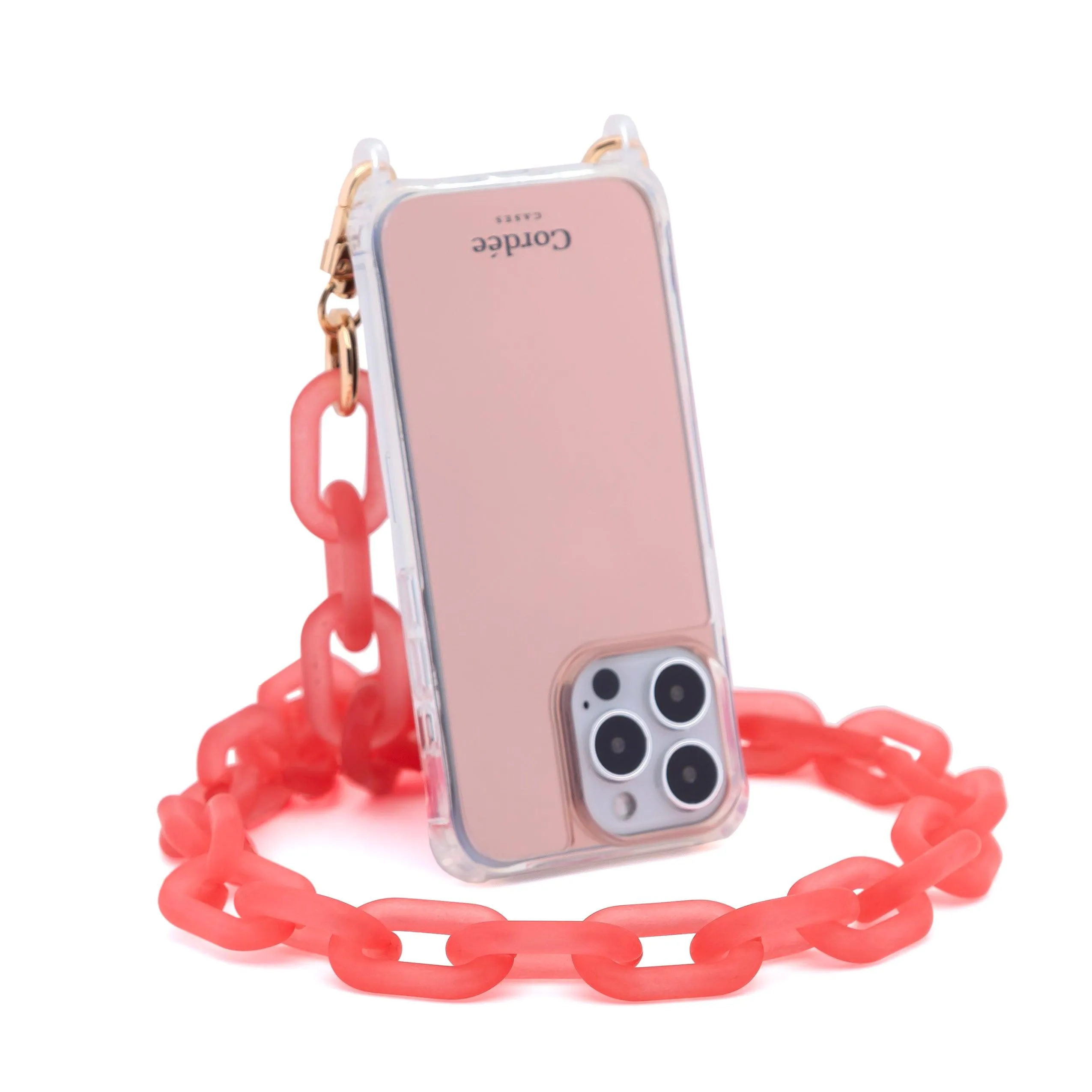 Icy Phone Chain Coral Pink