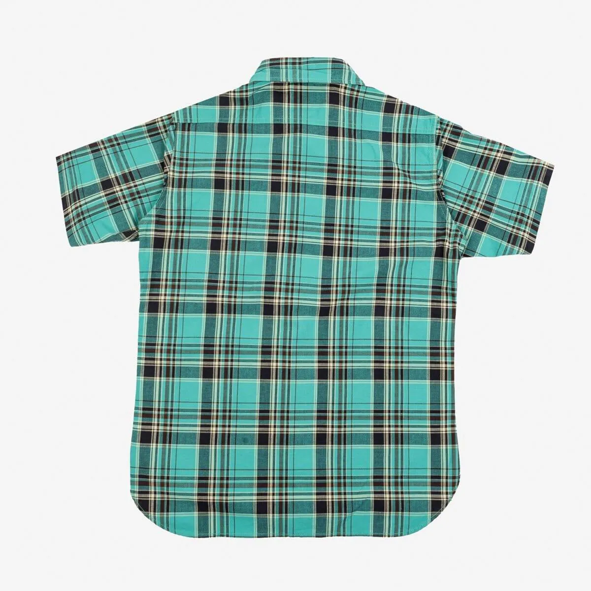 Iron Heart - IHSH-360-GRN - 5oz Selvedge Madras Check Short Sleeve Work Shirt - Green