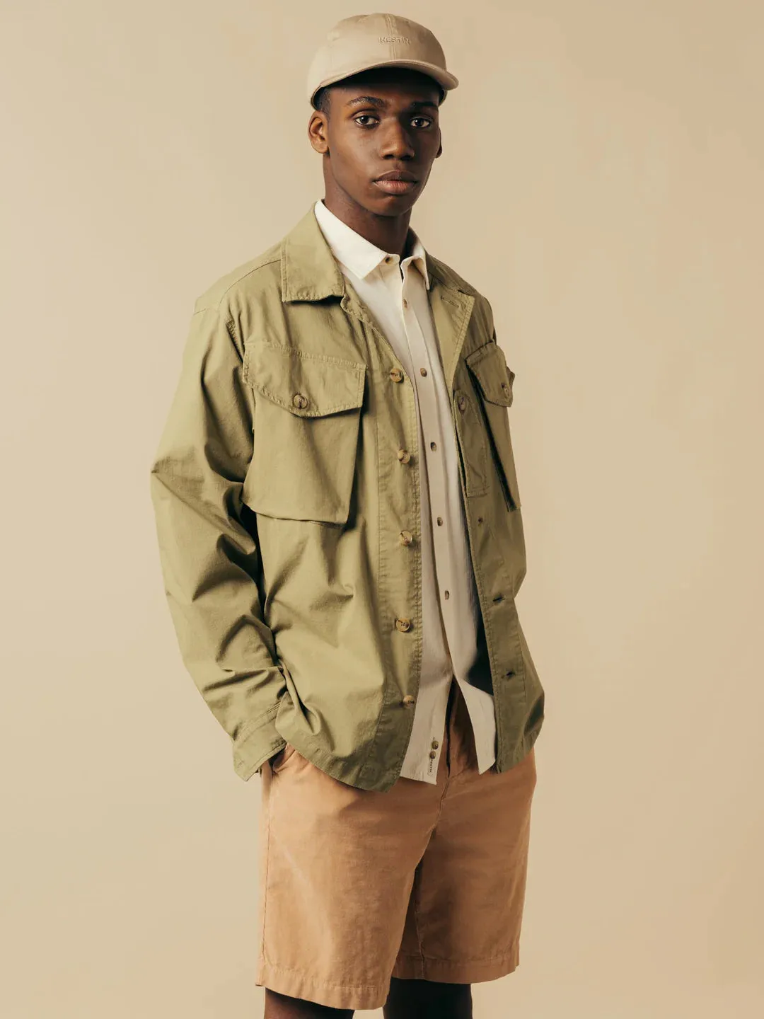 KESTIN Redford Jacket in Light Military Cotton Ripstop