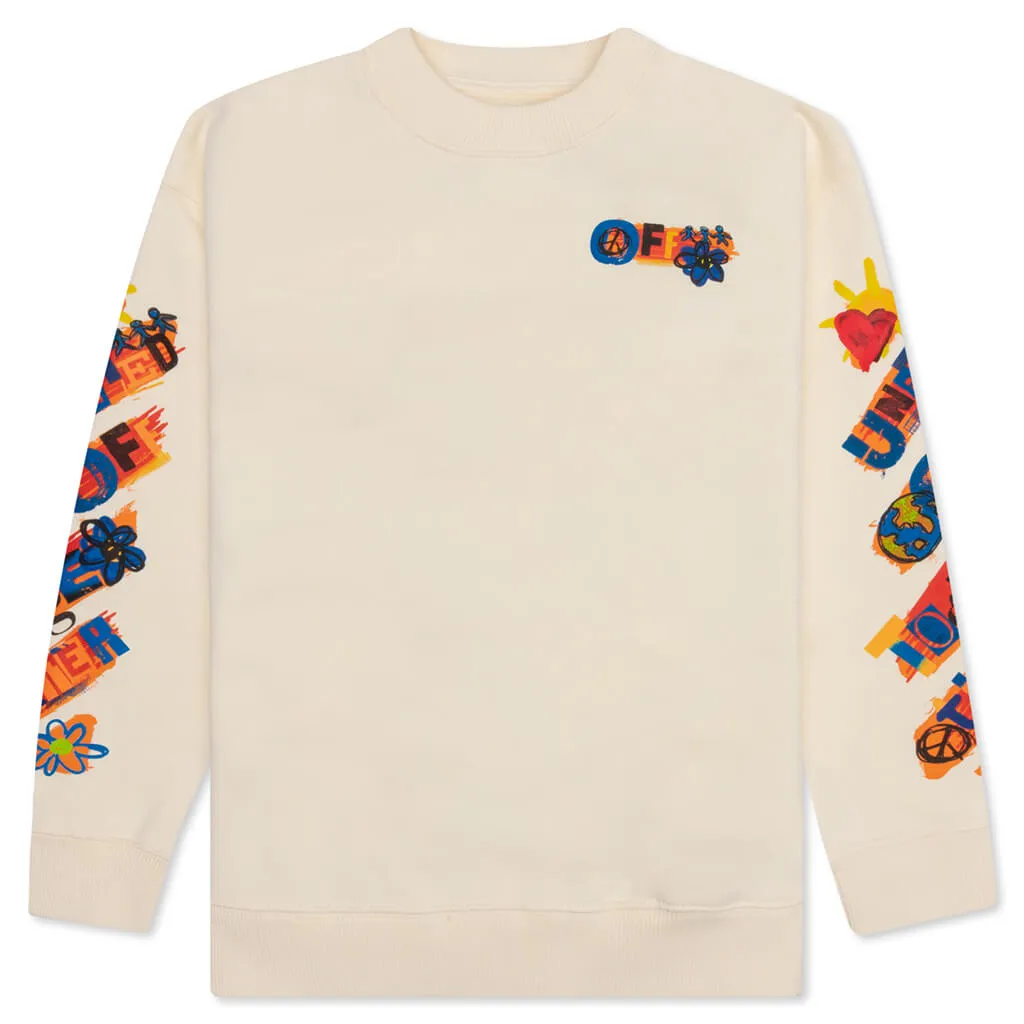 Kids Together Crewneck - Off White/Orange