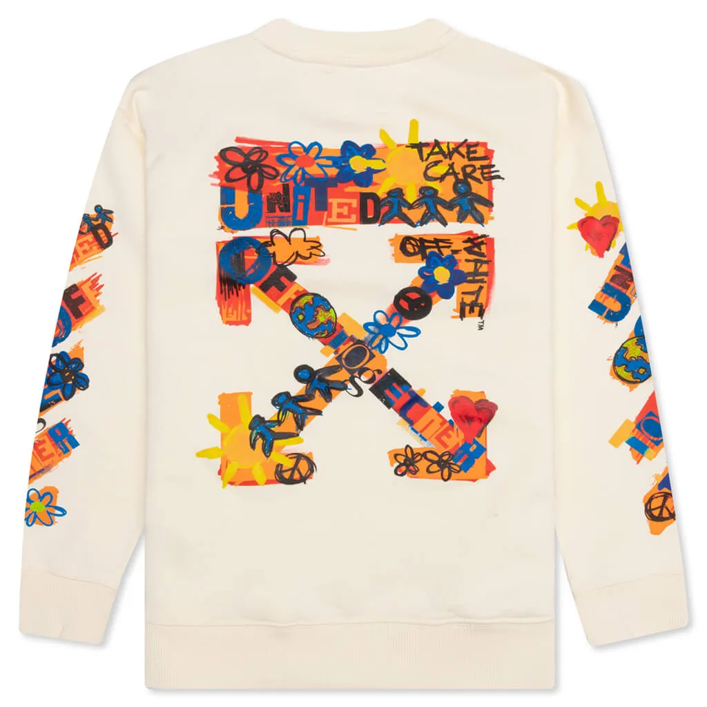 Kids Together Crewneck - Off White/Orange