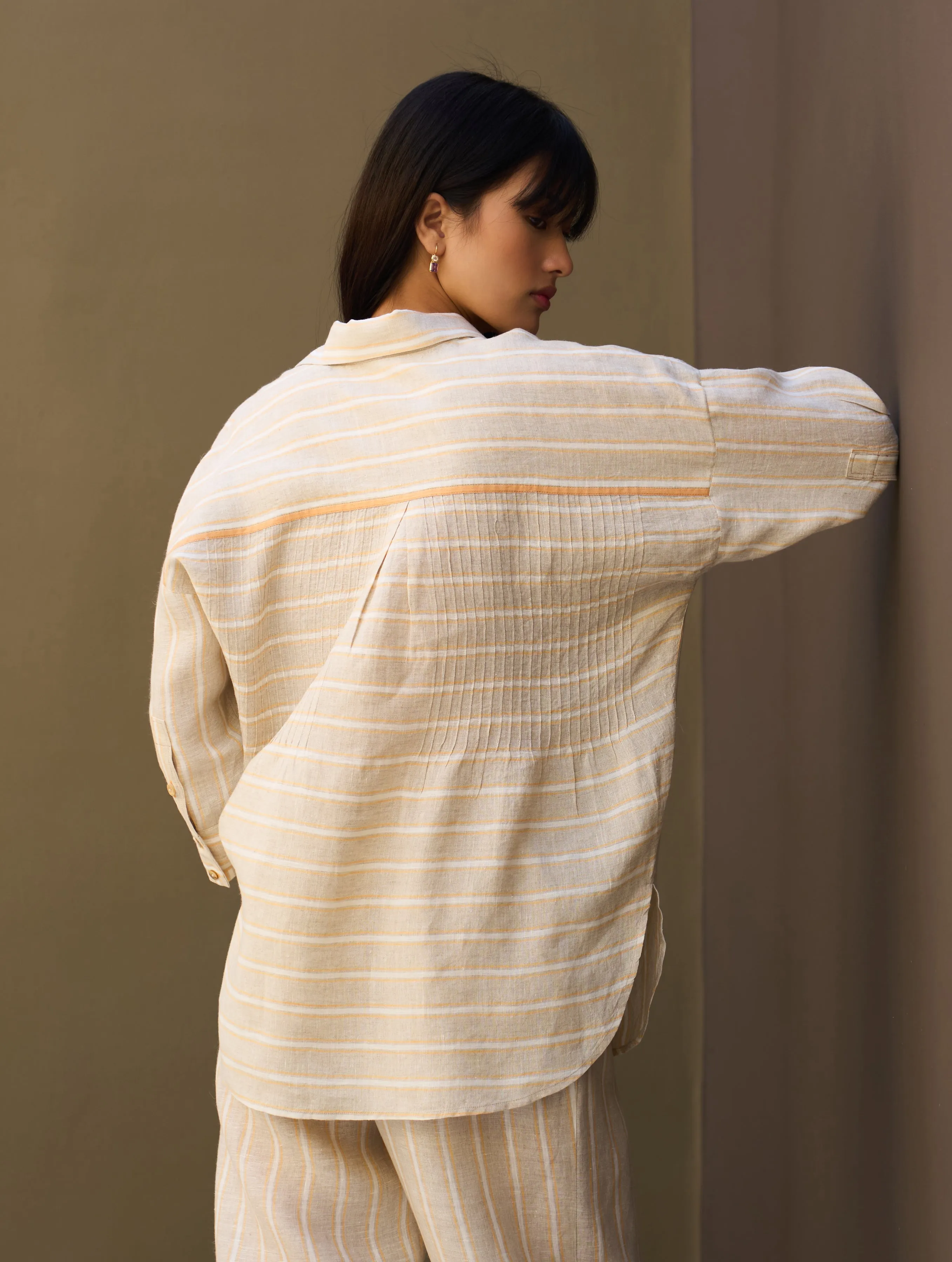 Kiku Striped Linen Shirt - Natural