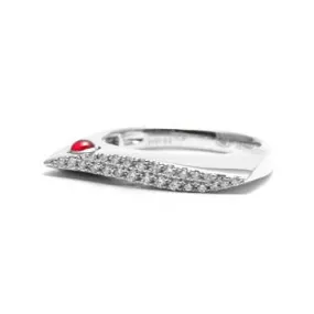 Ladies Diamond and Ruby Wave Ring