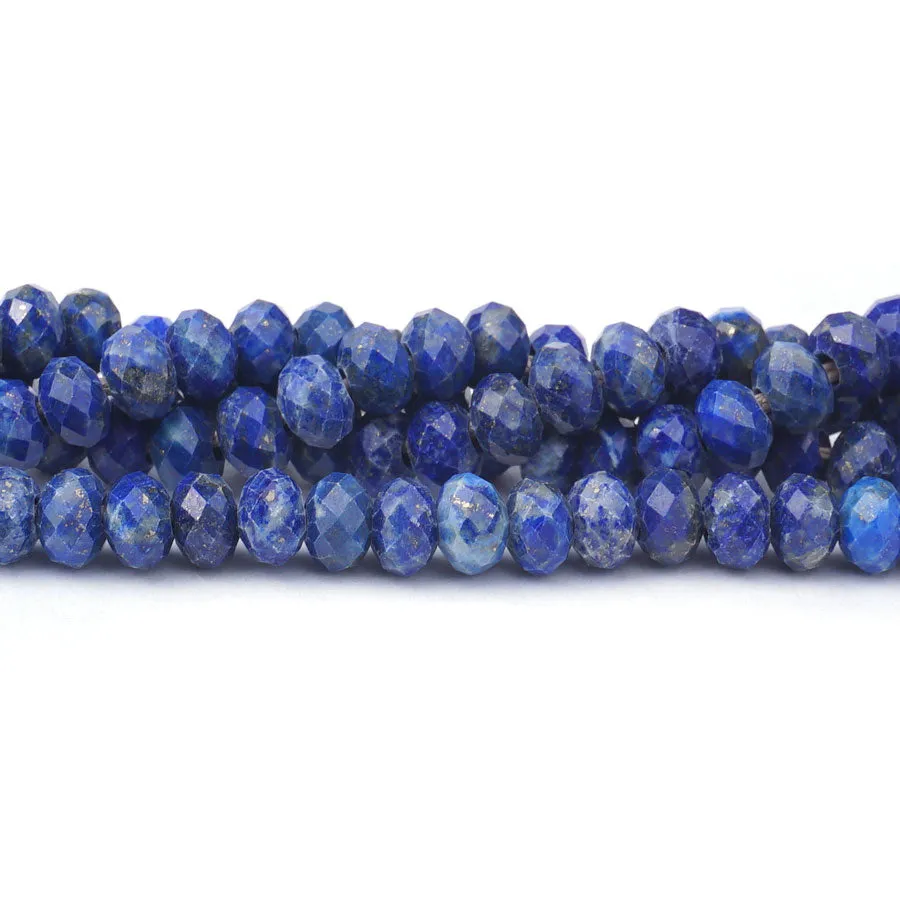 Lapis Natural 4X6mm Rondelle Faceted - Large Hole Beads