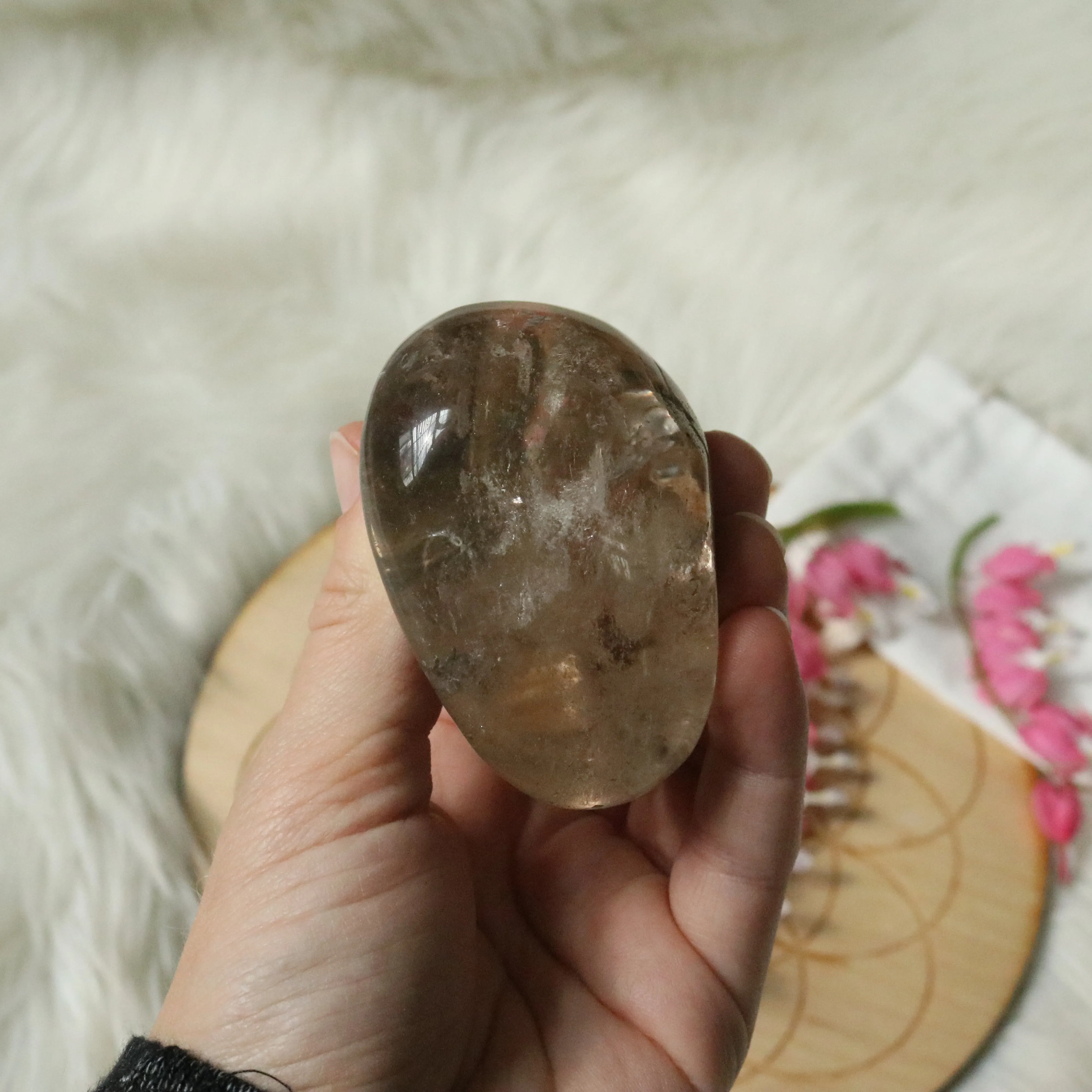 Large Shamanic Dream Quartz  Seer Stone Partially Polished From Brazil