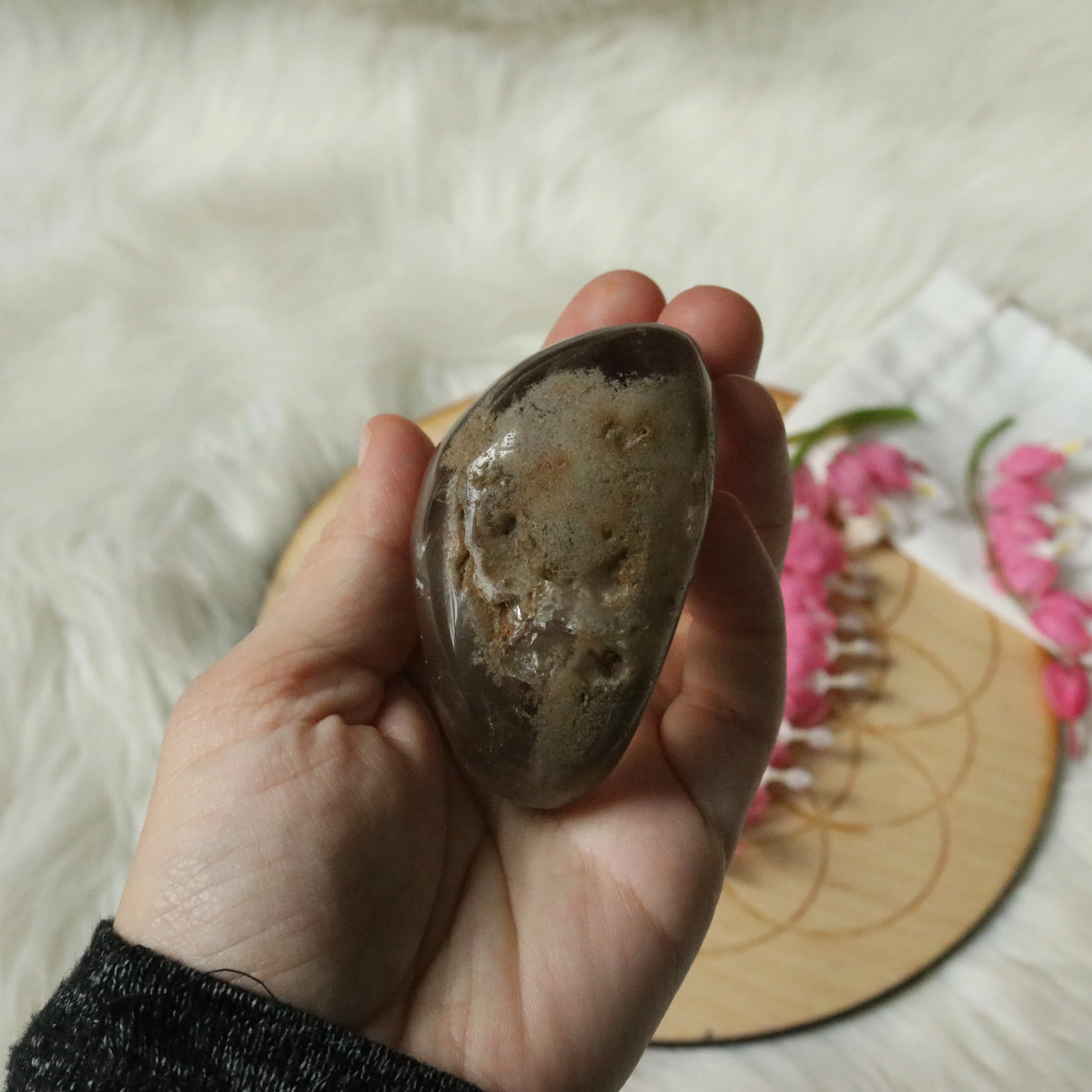 Large Shamanic Dream Quartz  Seer Stone Partially Polished From Brazil