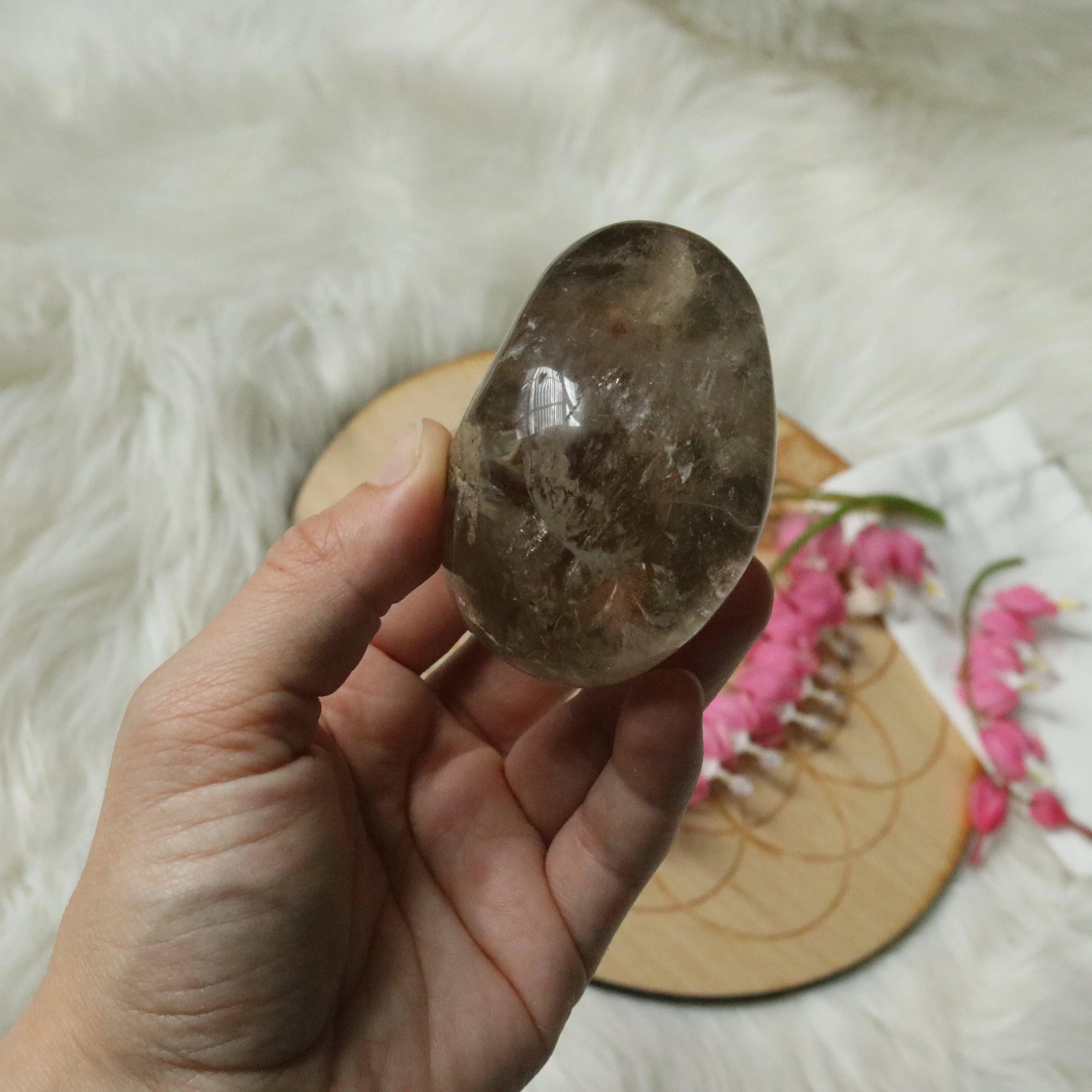 Large Shamanic Dream Quartz  Seer Stone Partially Polished From Brazil