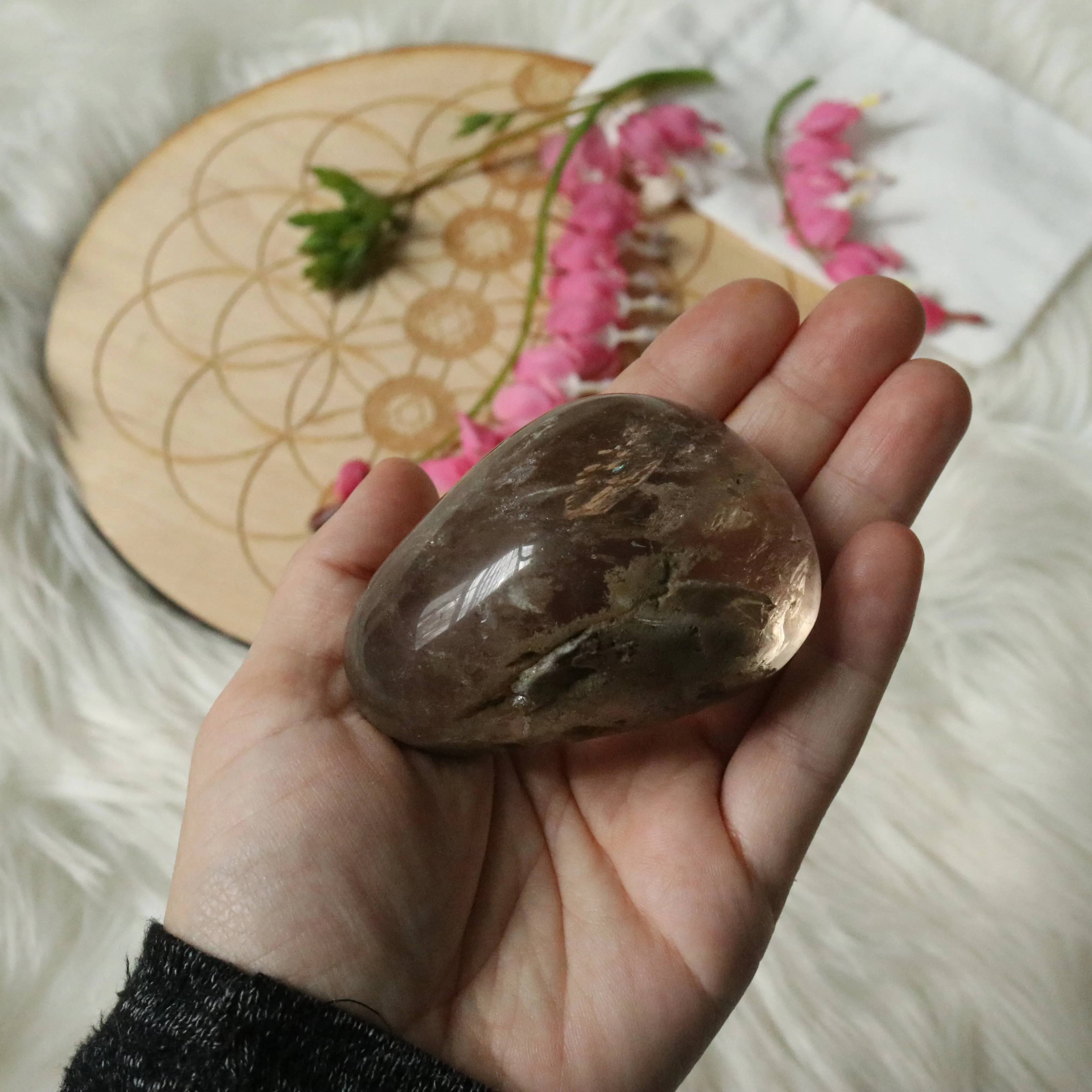 Large Shamanic Dream Quartz  Seer Stone Partially Polished From Brazil