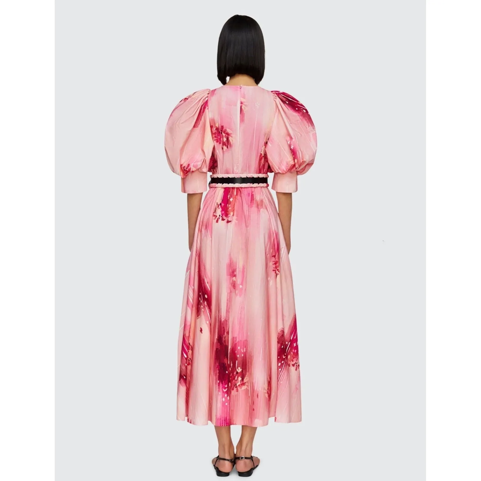 Leo Lin Clementine Puff Sleeve Midi Dress