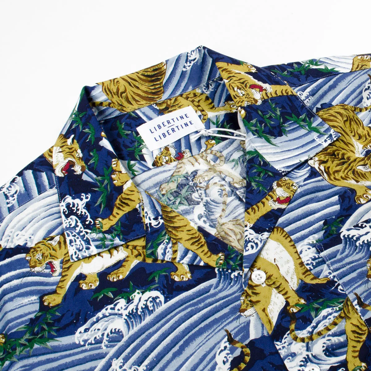 Libertine-Libertine - Cave Shirt Hocus - Blue Tiger Print