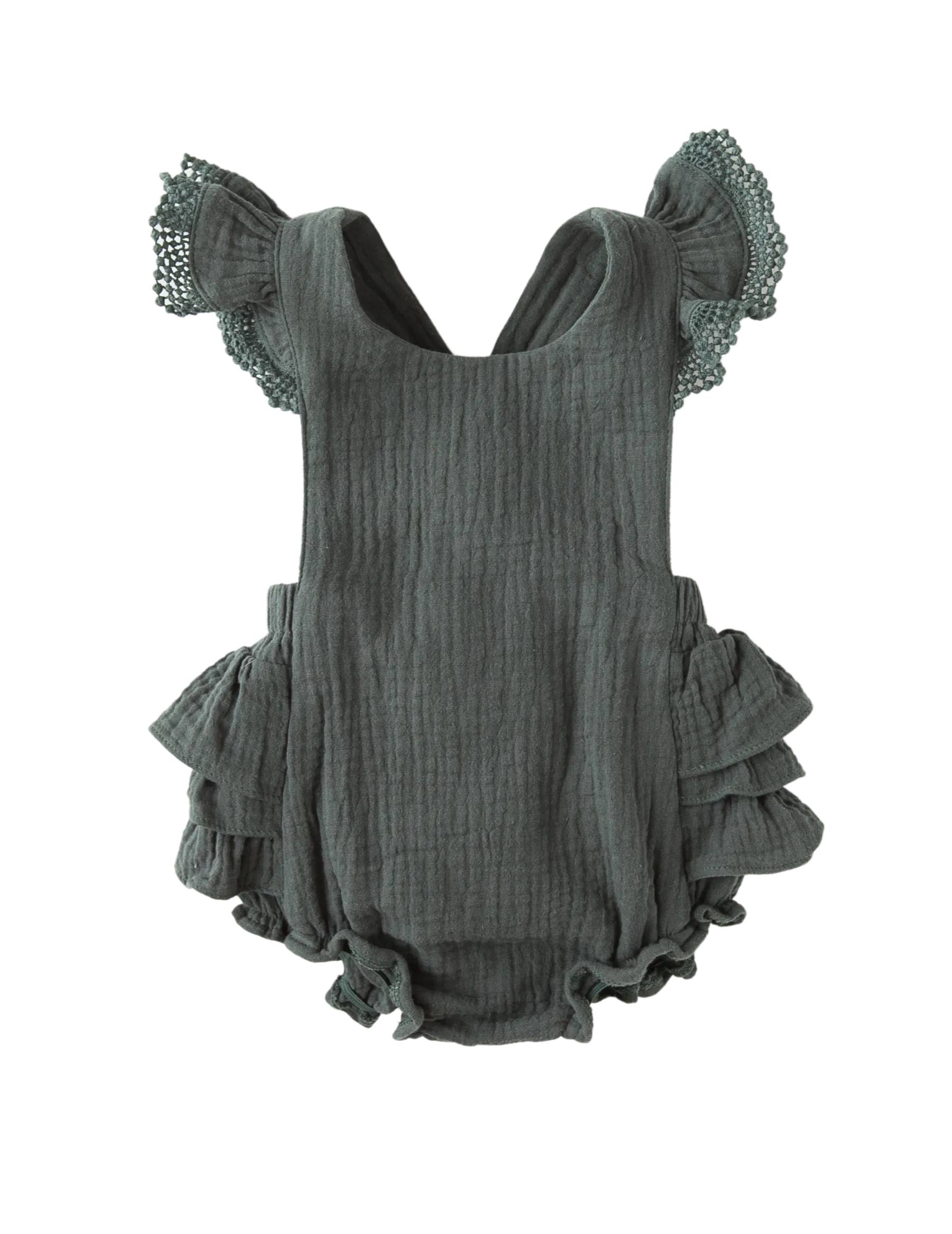 Liliana Baby Girl Muslin Playsuit - Dusty Pine