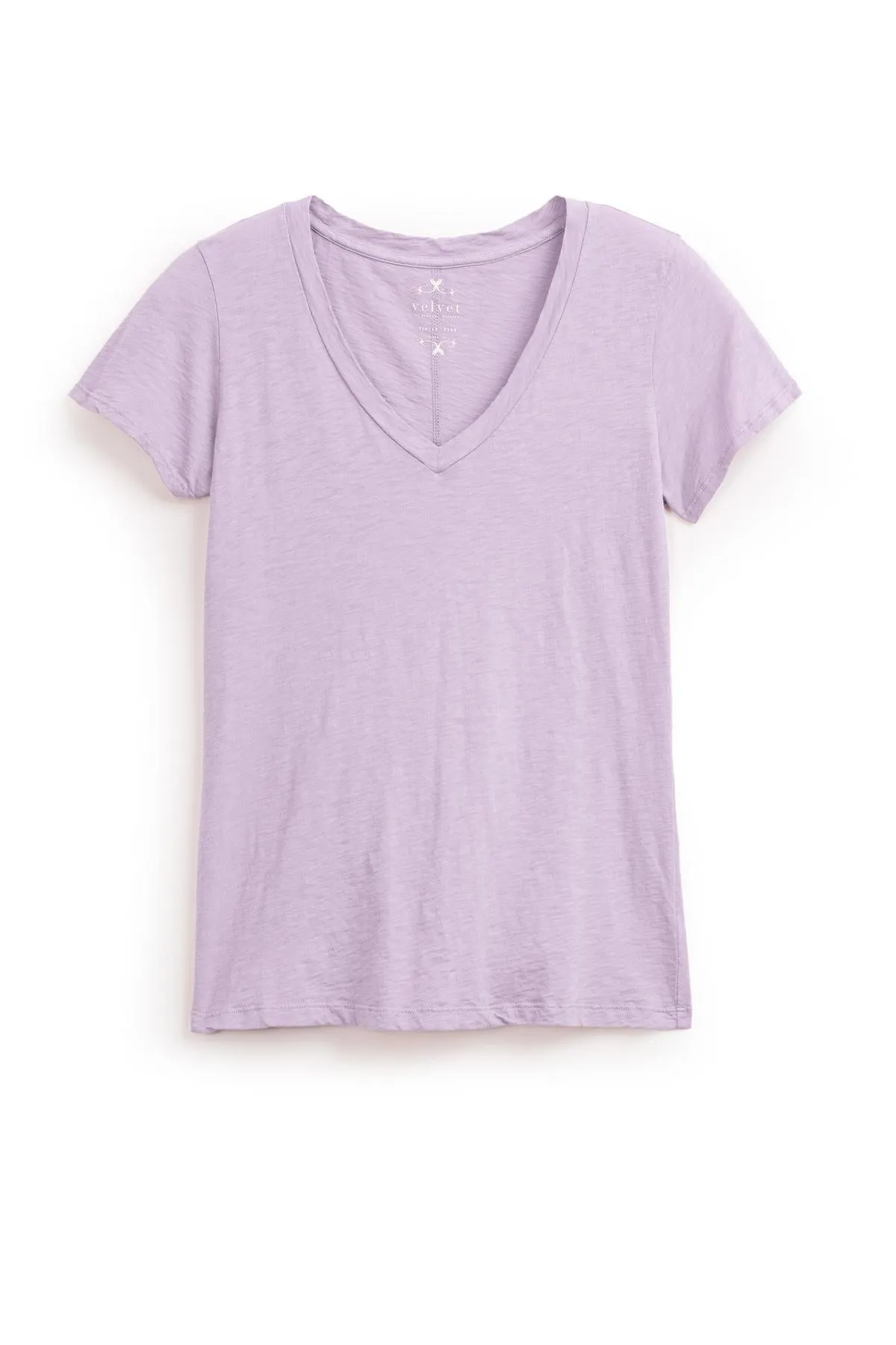 LILITH COTTON SLUB V-NECK TEE