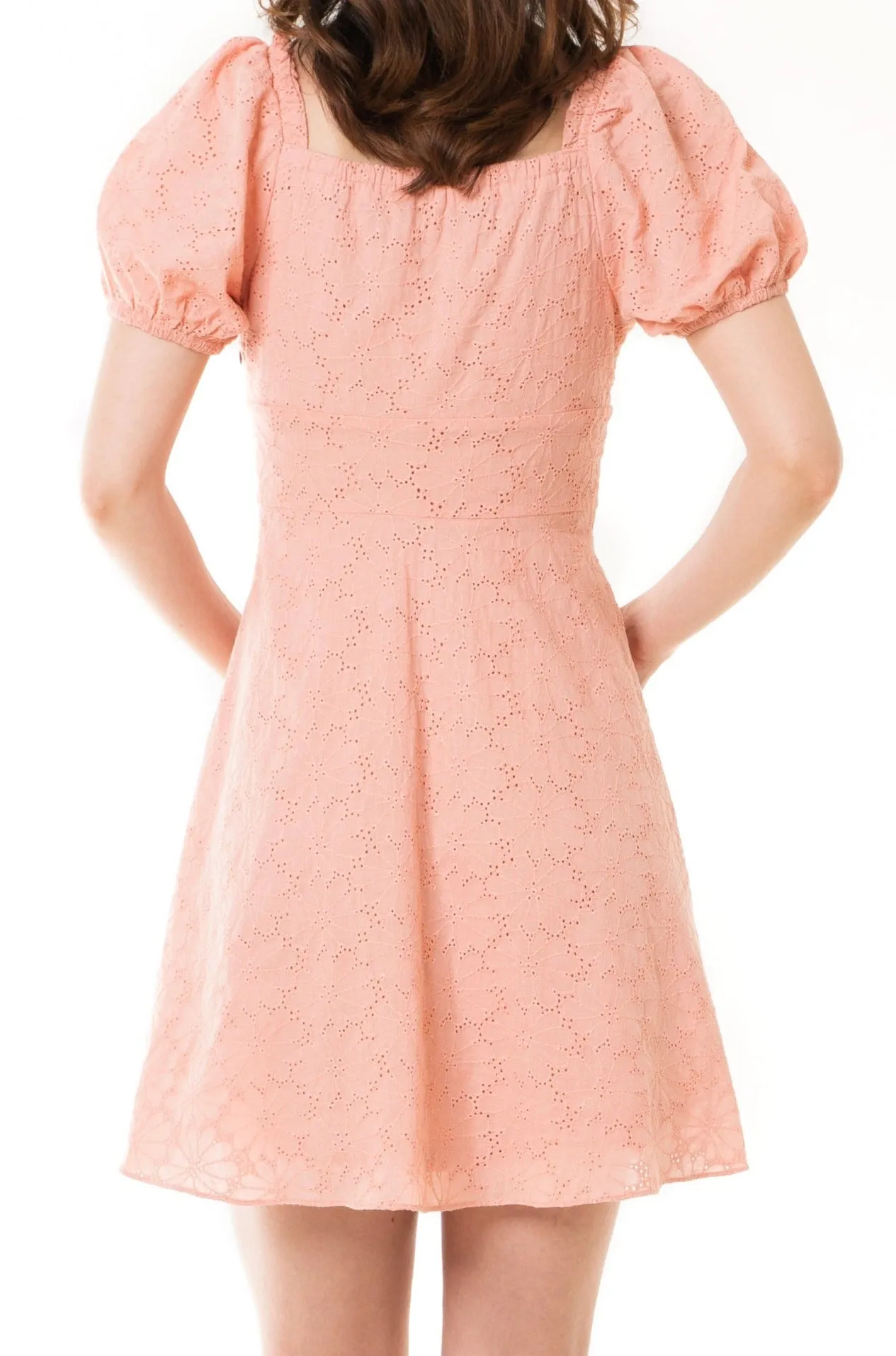 Lily Broderie Anglaise Puff Sleeves Short Dress