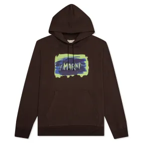 Long-Sleeved Hooded Sweatshirt - Cacao