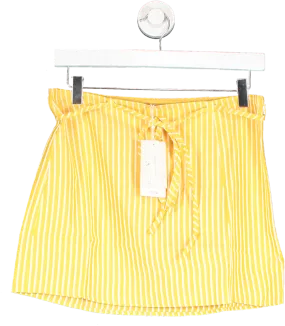 MANGO Yellow Striped Short Skirt UK M