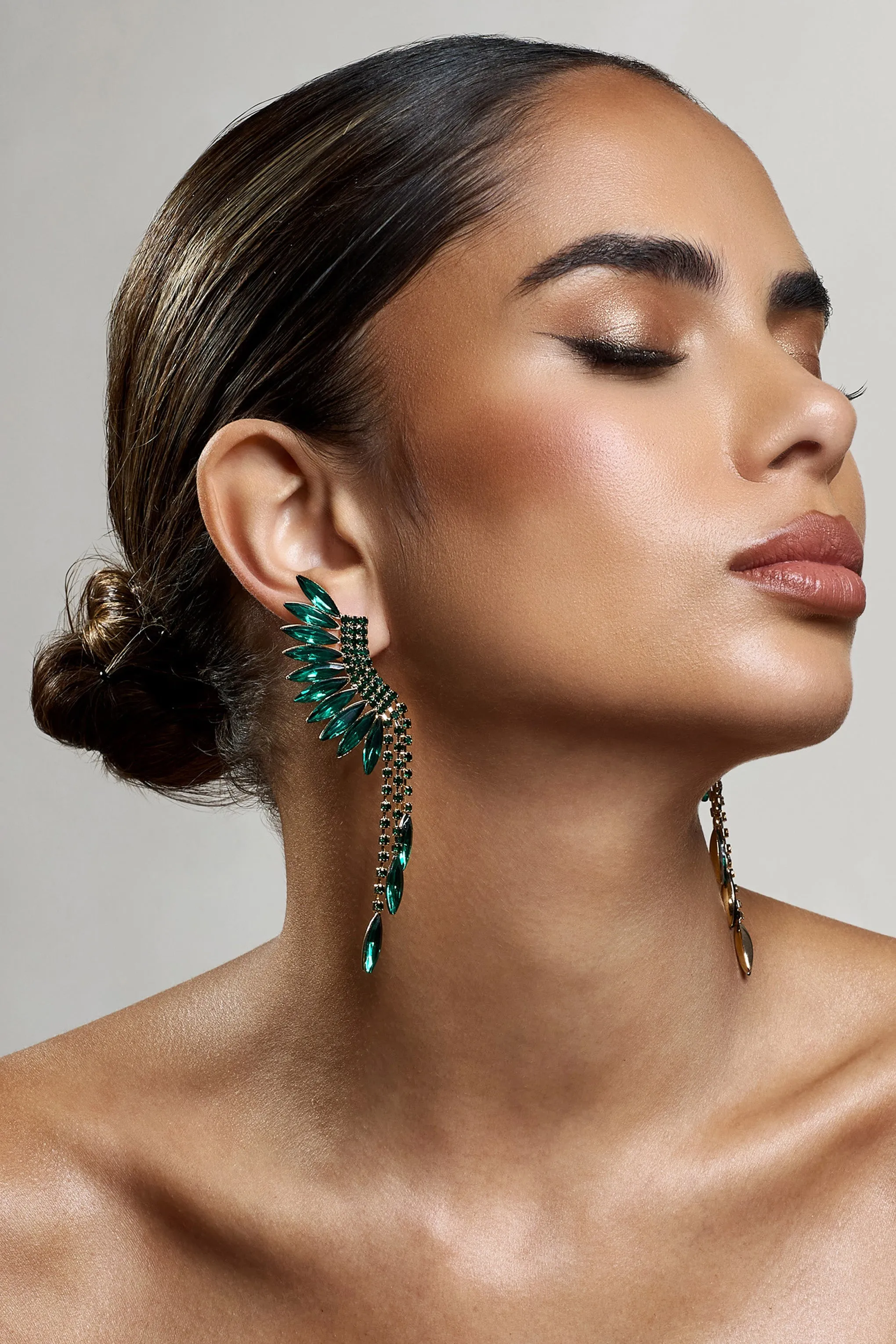 Mardi | Green & Gold Statement Dangle Earrings