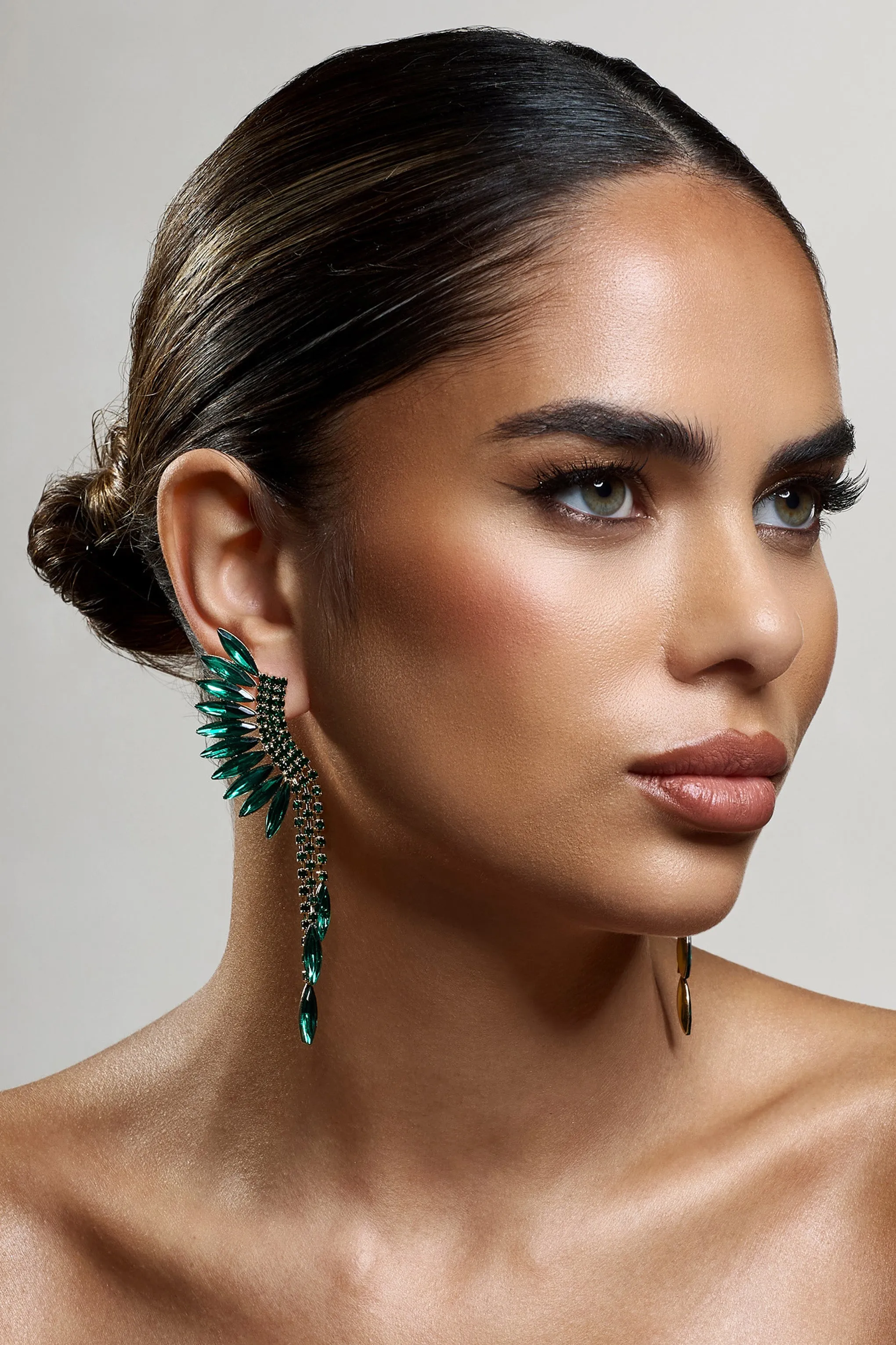 Mardi | Green & Gold Statement Dangle Earrings